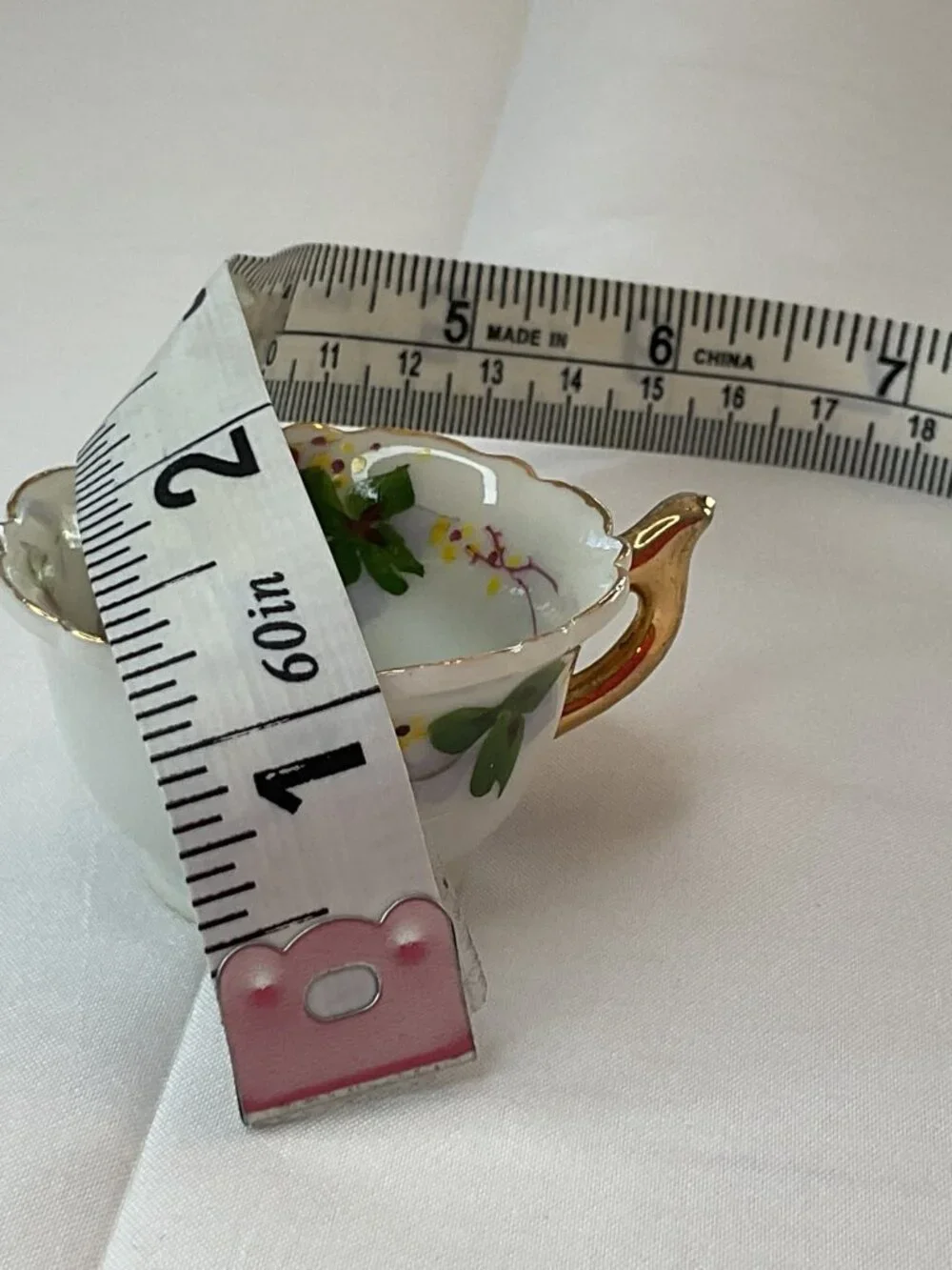Vintage Miniature Japanese Hand Painted Cup & Saucer Set Cottage Dollhouse Tea‎